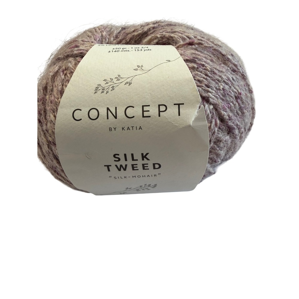 New Concept by Katia Silk Tweed Yarn Pink Luxury Silk Mohair Blend Discontinued
